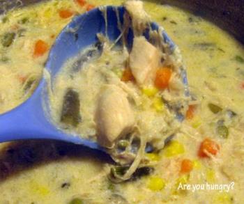 creamy chicken soup - Homemade creamy chicken soup.