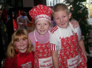 Ready to cook the Christmas goodies!! - My Three grandchildren ready to make mince pies for Santa!!