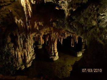 Stalactites - Here is a photo I took while exploring the Luray Caverns in Luray, Virginia yesterday with my husband. The formations are called Stalactites, which hang from the ceilings in limestone caves.