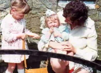 Me and my two eldest children in 1975 - My two eldest daughters and me at Conway Castle 35 years ago