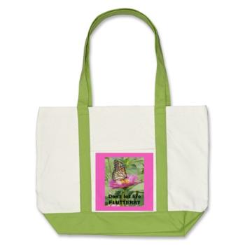 Don&#039;t let life FLUTTERBY - pretty Monarch butterfly in my garden on a pretty pink Zinnia
I have this bag for sale at zazzle as well as shirts and mugs etc.
http://www.zazzle.com/dont_let_life_flutterby_bag-149106692819038881