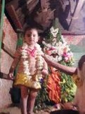 subhee on rath blessed - This is picture of my granddaughter Subhee on the chariot near my home