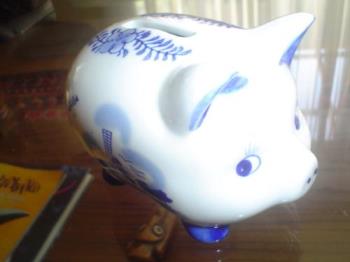 My piggybank - This is my piggy bank. I bought it in Aruba, a place I went about 2 years ago with my online earnings.