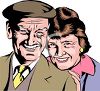 An old, happy couple - This photo depicts an old, but happy couple