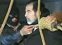 The Hanging of Saddam Hussein - This is a photo taken minutes before Saddam Hussein, the ruler and dictator or Iraq, was hanged.