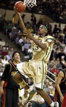 Photo of Lebron James Basket Ball Pro. - This is a photo of Lebron James, NBA Player. LeBron James started his freshman year at St. Vincent-St. Mary High School in Akron, Ohio, and played all four years before skipping college and heading straight to the NBA.