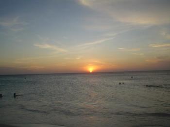 Aruba beach at sunset - I took many pictures of the sunset at Aruba. The sky had an awesome colour that kept changing.