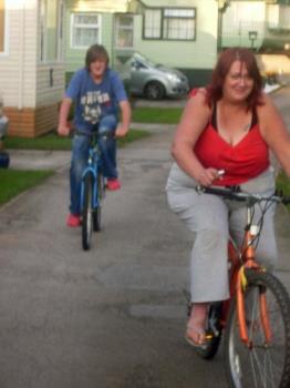 The Bike Race - My daughter and son having a race