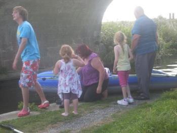 Family having fun on the canal - My husband, daughter, son and grandchildren having fun on the canal.