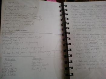 Writing down recipes on notebook - I am using the notebook also as part of writing down all the recipes that I wanted to cook