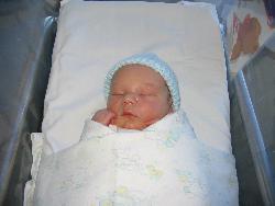 my son  - this is a piccy of our son after he was wrapped up at about 1hr old.What a sweety!!!!!