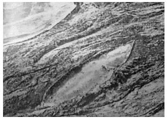 image of real impression created by Noah&#039;s Ark - Noah&#039;s Ark was discovered in mid May of 1948 and this photo was taken at that time