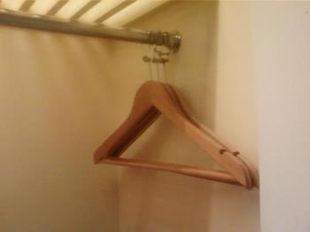 wooden hanger  - Wooden hanger that I have seen inside the closet.