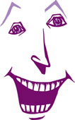 laughing - a purple face laughing