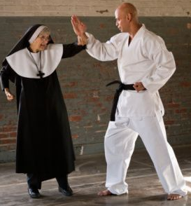 practice punch - nun karate with an instructor practice punch - nun karate with an instructor
