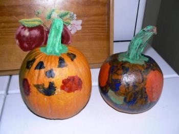 pumpkin decorating - These were pumpkins that my neice and nephew painted.