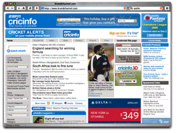 cricinfo.com - web site cricinfo.com front page ..