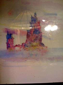 water and ink castle - A work I got at a gallery from a woman who was having to sell her personal collection to pay child support.

It is a style I happen to like to use myself when I feel like painting