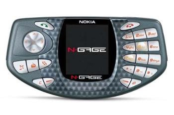 Nokia N-Gage - The N-Gage is a mobile telephone and handheld game system by Nokia, based on the Nokia Series 60 platform, released in October 2003. It began sales on October 7, 2003. The N-Gage QD replaced the original N-Gage in 2004.

N-Gage attempted to lure gamers away from the Game Boy Advance by including cellphone functionality. This was unsuccessful, partly because the buttons, designed for a phone, were not well-suited for gaming and when used as a phone the original N-Gage was described as resembling a "taco".