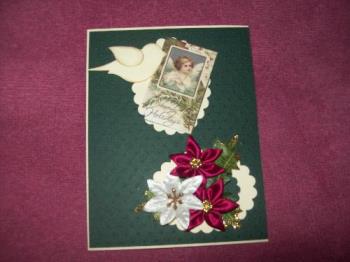 Victorian Christmas card - Little birds and flowers embellish this Christmas card.