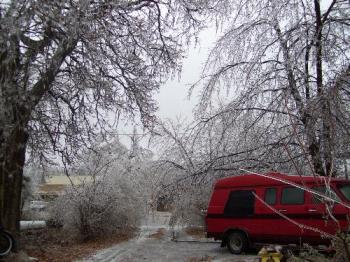 March 2008, my driveway - We had an ice storm that closed down lots of roads, broke trees, took out power lines. School was closed. March 2008, my driveway - We had an ice storm that closed down lots of roads, broke trees, took out power lines. School was closed.