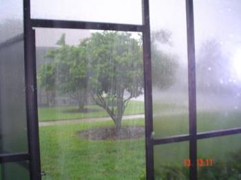 The beginning of the flood - A picture taken in Orlando when it started to rain.