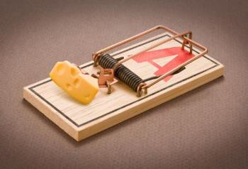 simple mouse trap - easy to use mouse trap, bait with dab of peanut butter.