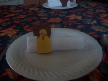 My granddaughters napkin ring made from toilet pap - Happy Thanksgiving! My granddaughters napkin ring made from toilet pap - Happy Thanksgiving!