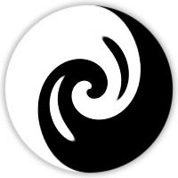 Same Ol` Yin-Yun, Warp-Speed - symbol of Buddhism, symbolizing light forces pushing dark forces pushing the wheel around