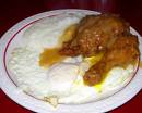 Fried eggs and chicken  - a fantastic breakfast