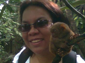 In Bohol - A tarsier and me... :D