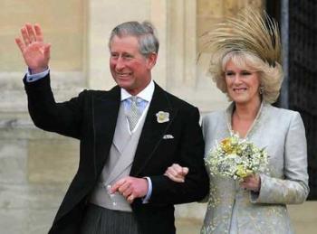 Charles and Camilla - Charles and Camilla on their wedding day