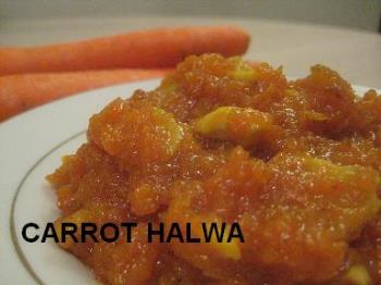 Halwa - This is carrot halwa. Halwa is made from different ingredients.