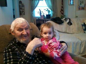 Greatgrandpa and Savanna - My dad with my princess granddaughter, Savanna.
