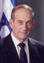 Ehood Olmert - Ehood Ulmert.
is the president of Israel ^^... he was recently
elected in the elections that took place in Israel after
The Former president entered a Coma.
:)