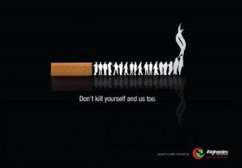 Smoking kills! - The photo show smokers and person around them is affected by the smoke...