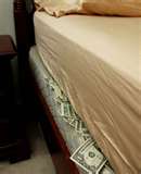 hidden money - Hide money in the bed in the mattress.