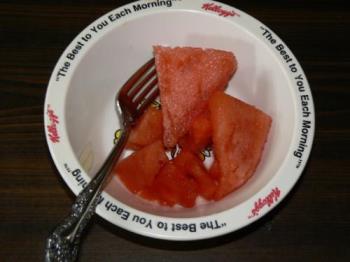 watermelon pieces - The watermelon I cut up for my daughter