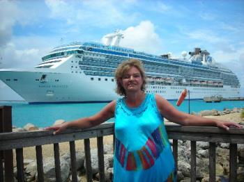 At Aruba, with a cruiser in the background - A picture taken at Aruba