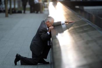 9/11 Memorial - A touching sight of a family member.