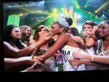 Ms. Angola won - Ms. Universe 2011 amidst her fellow candidates Ms. Angola won - Ms. Universe 2011 amidst her fellow candidates