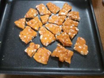 the peanut brittle i made - i may suck at cooking but i am actually proud of this outcome :)
