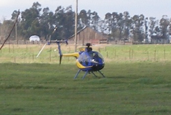 Helicopter - One of the helicopters that worked on the lines. 