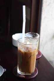 A glass of coffee - A glass of milk ice coffee in Saigon, Vietnam