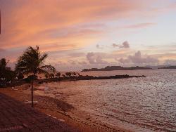 amazing,yellow and orange - the sun set on the beach in the Virgin Islands