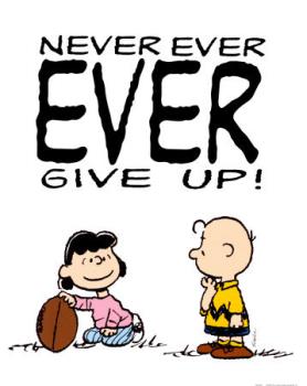 never ever ever give up - never ever ever give up.
we can do all aof thing in this world.
we have the power.
so dont give up from this world in this life.