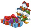 Chrismas Presents - Huey, Louie and Dewey waiting to open their christmas presents.