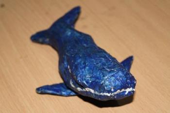 whale made out as an art - this image is created by mu son with waste material. He is just 9 years old.