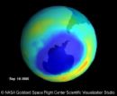 Ozone Hole Map - This picture of the hole in the ozone layer was taken September 10, 2000.
