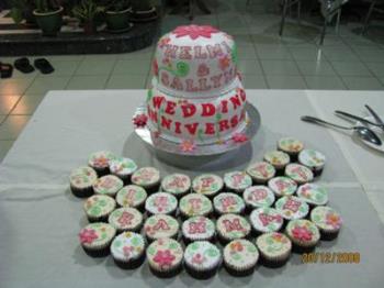 Wedding anniversary and Birthday - Happy anniversary and Happy Birthday cake...